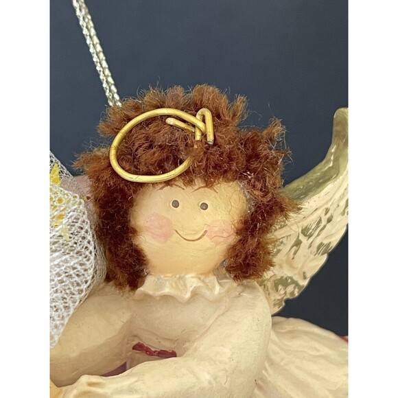 Kurt Adler Angel with Halo Holding Net Resin Ornament - Picture 4 of 6